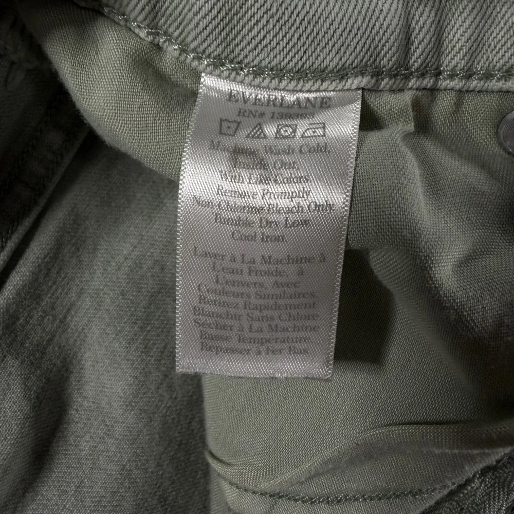 Everlane The Way High Jean Sage Green Womens 25R Organic Cotton‎ Straight Leg